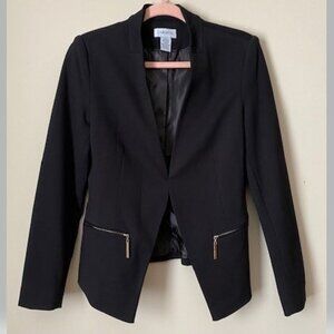 Women's Black Blaser with Zipper Pockets
